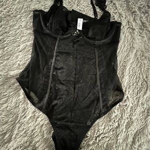 Black one-piece body suit